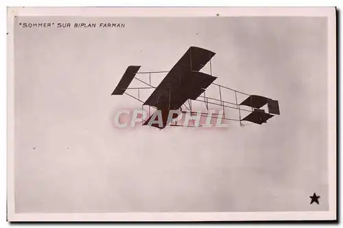 Cartes postales Avion Aviation Sommer sur biplan Farman