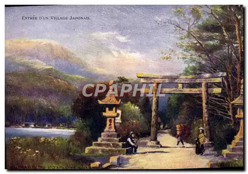 Ansichtskarte AK Japon Nippon Entree d&#39un village japonais