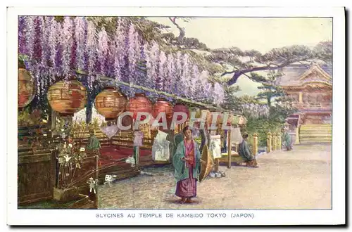 Cartes postales Japon Nippon Glycines au temple de Kameido Tokyo Folklore