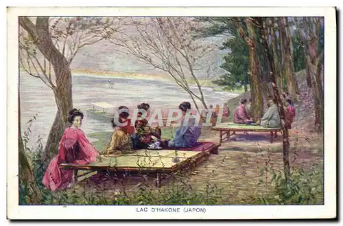 Cartes postales Japon Nippon Lac d&#39Hakone Femmes Folklore