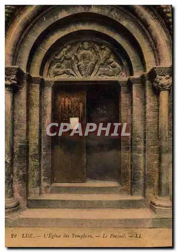 Cartes postales Luz L&#39Eglise des Templiers Le portail