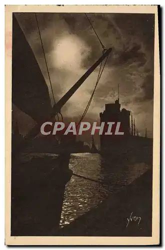 Cartes postales La Rochelle Clair de lune sur le port Bateau