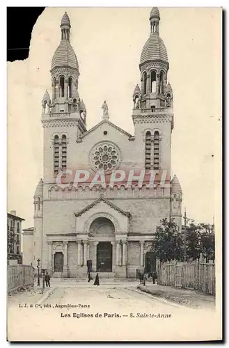 Cartes postales Les Eglise de Paris Saint Anne