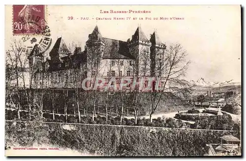 Cartes postales Pau Chateau Henri IV et le Pic du Midi d'Ossau