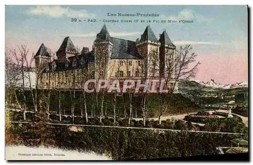 Cartes postales Pau Chateau Henri IV Et Le Pic du Midi d'Ossau