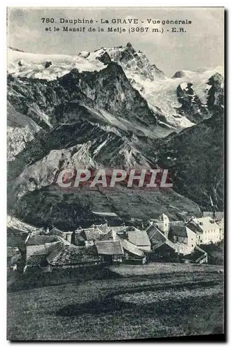 Cartes postales Dauphine La Grave Vue Generale et le Massif de la Meije