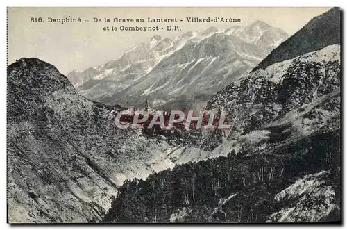 Cartes postales Dauphine De La Grave Au Lautaret Villard d&#39Arene et le Combeynot