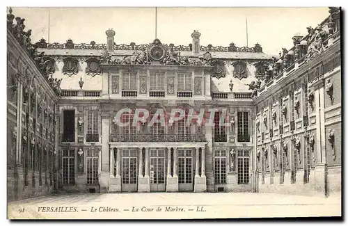 Ansichtskarte AK Versailles Le Chateau La Cour De Marbre