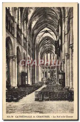 Cartes postales Cathedrale De Chartres La Nef Et Le Choeur