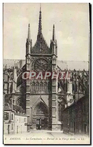 Cartes postales Amiens La Cathedrale Portail De La Vierge Doree