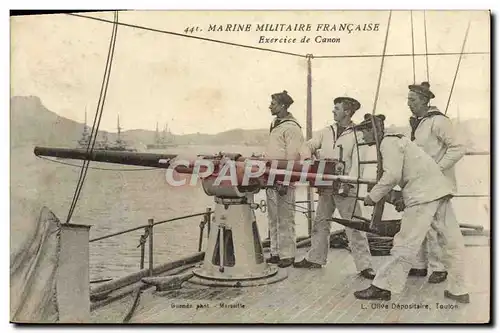 Cartes postales Bateau Marine Exercice de canon