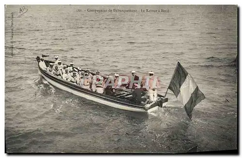 Cartes postales Bateau Compagnies de debarquement Le retour a bord