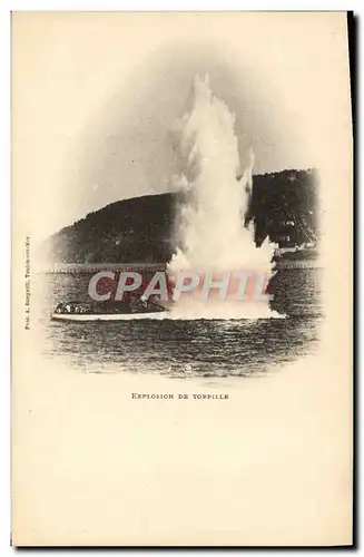 Cartes postales Bateau Explosion de torpille