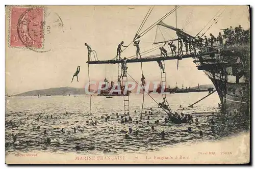 Cartes postales Bateau La baignade a bord