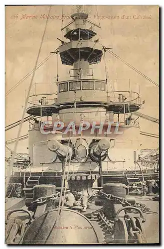 Cartes postales Bateau Plage avant d&#39un cuirasse