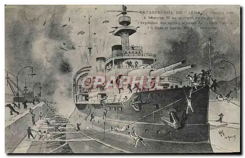 Cartes postales Bateau Catastrophe du Iena