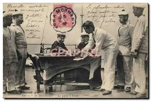 Cartes postales Bateau St Dominique La paye a bord