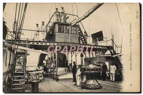 Ansichtskarte AK Bateau Marine militaire Le pont d&#39un cuirasse