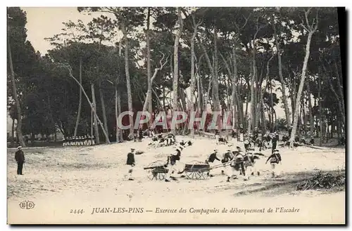 Cartes postales Bateau Juan les Pins Exercice des compagnies de debarquement de l&#39escadre