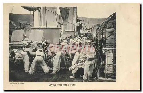 Cartes postales Bateau Lavage corporel a bord