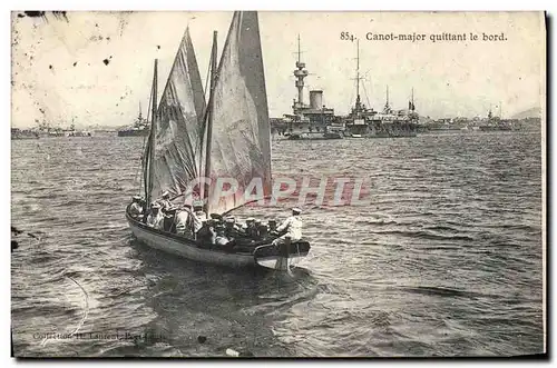 Cartes postales Bateau Canot major quittant le bord