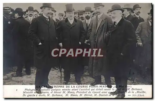 Ansichtskarte AK Avion Aviation Catastrophe de la course Paris Madrid 21 mai 1911 Ministre de la guerre Monis Ble