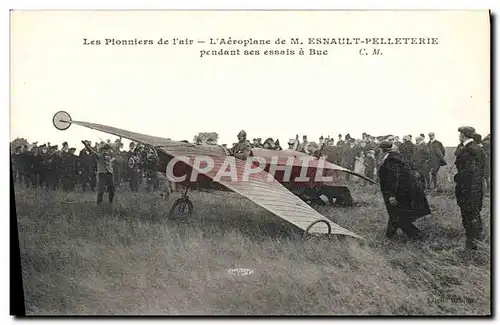Cartes postales Avion Aviation L&#39aeroplane de M Esnault Pelleteterie pendant ses essais a Buc