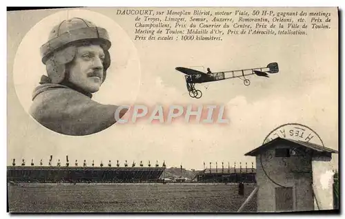 Cartes postales Avion Aviation Daucourt sur monoplan Bleriot