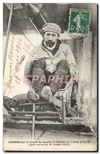 Cartes postales Avion Aviation Sommer bat le record du monde a Chalons
