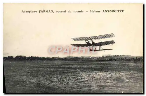 Ansichtskarte AK Avion Aviation Aeroplane Farman record du monde Moteur Antoinette