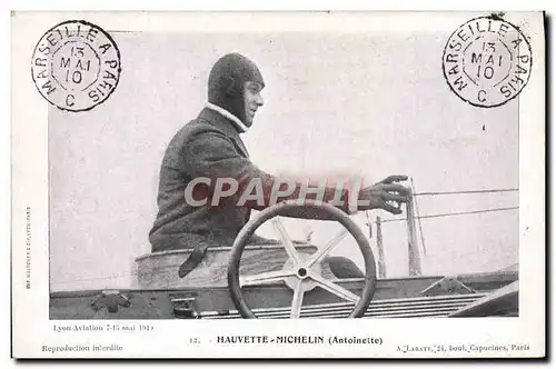 Cartes postales Avion Aviation Hauvette Michelin Antoinette
