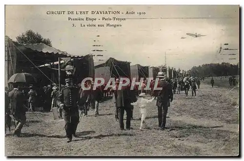 Ansichtskarte AK Avion Aviation Circuit de l&#39est Aviation Aout 1910 Premiere etape Paris Troyes la visite aux