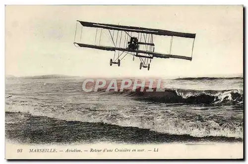 Cartes postales Avion Aviation Marseille Retour d&#39une croisiere en mer