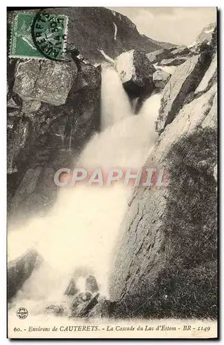 Ansichtskarte AK Environs de Cauterets La Cascade du Lac d&#39Estom