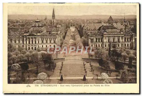 Cartes postales Strasbourg Vue vers l&#39Universite prise du palais du Rhin