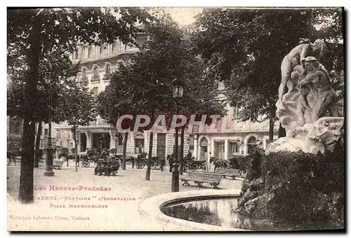 Cartes postales Tarbes Fontaine L&#39inondation Place Maubourouet