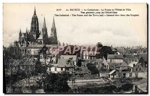 Cartes postales Bayeux La Cathedrale La Prison et L'Hotel de Ville