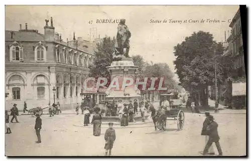 Cartes postales Bordeaux Statue de Tourny et Cours de Verdun