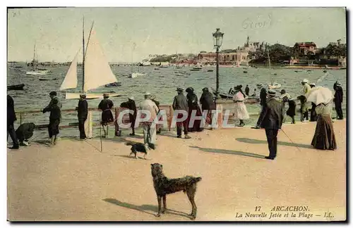 Cartes postales Arcachon La Nouvelle Jetee et la Plage