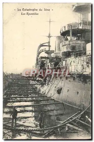 Cartes postales Bateau Guerre Catastrophe du Cuirasse Iena Les Epontilles