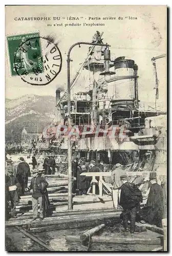 Ansichtskarte AK Bateau Guerre Catastrophe du Cuirasse Iena Partie arriere du Iena ou s&#39est produite l&#39expl