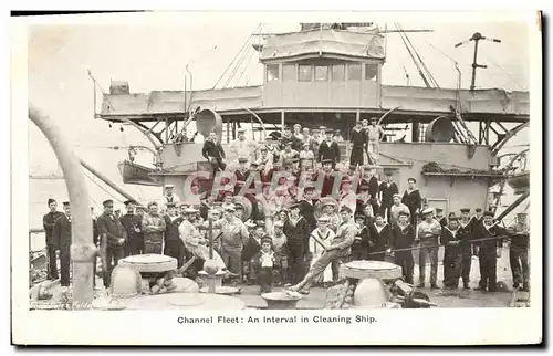 Ansichtskarte AK Bateau Guerre Channel Fleet An interval in cleaning ship