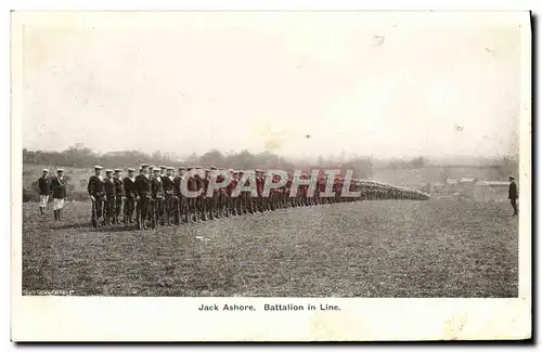 Ansichtskarte AK Bateau Guerre Jack Ashore Battalion in line