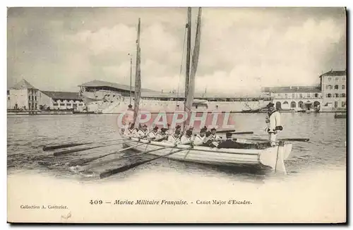 Cartes postales Bateau Guerre Canot major d'escadre