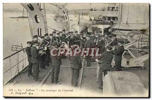 Cartes postales Bateau Guerre Le suffren La musique de l'am=iral