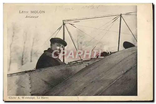 Cartes postales Avion Aviation Leon Molon Aviateur