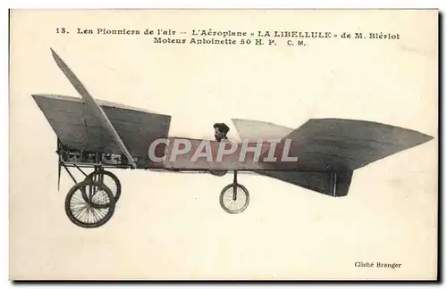 Cartes postales Avion Aviation Aeroplane La Libellule de M Bleriot Moteur Antoinette