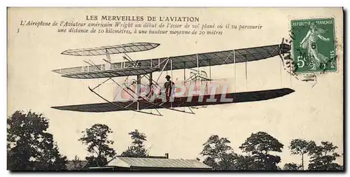 Ansichtskarte AK Avion Aviation Aeroplane de l&#39aviateur americain Wright