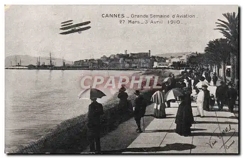 Ansichtskarte AK Avion Aviation Cannes Grande semaine d&#39aviation 27 mars 3 avril 1910