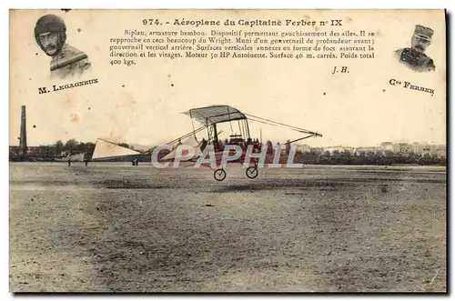 Cartes postales Avion Aviation Aeroplane du capitaine Ferber